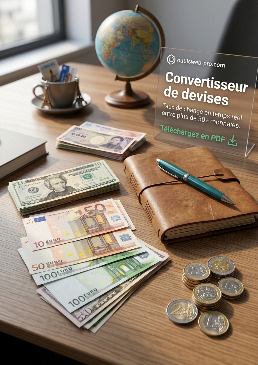Aperçu du convertisseur de devises outilsweb-pro